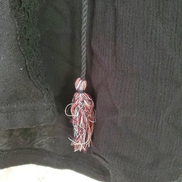 JUN & IVY Black Sheer Blouse Lace Embroidery Large - Picture 3 of 10